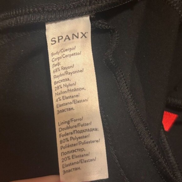 Spanx Pants Leggings Womens S/P Black Ponte Ankle Ankle Slit Faux Pockets - Picture 4 of 4